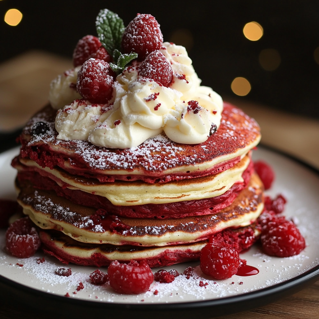 red velvet cake pancakes