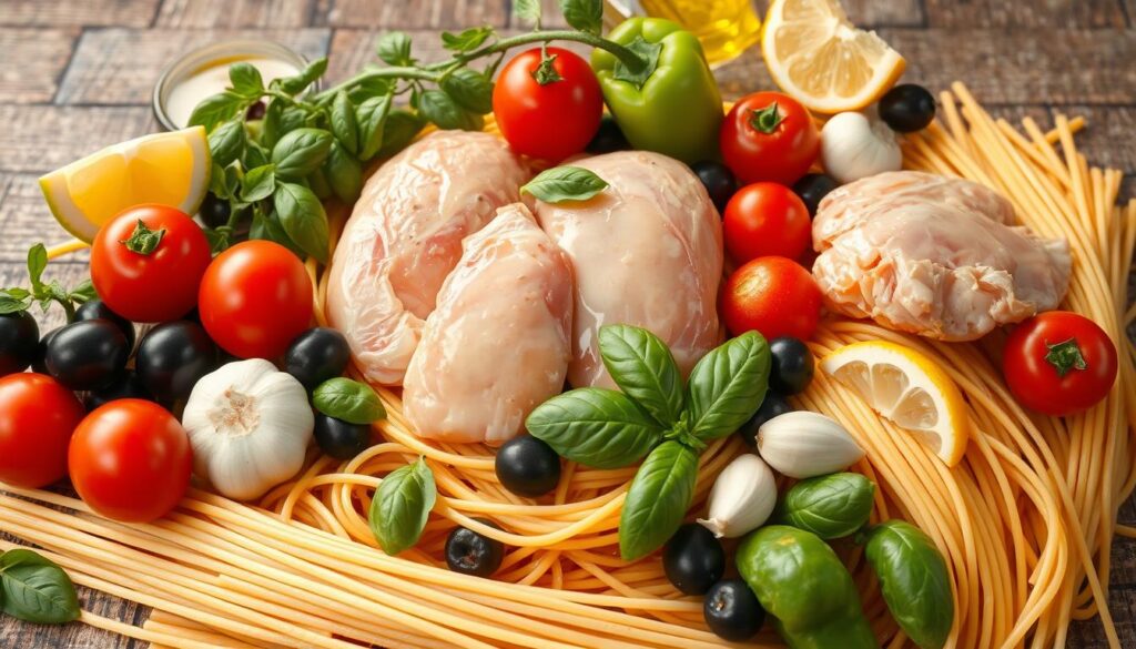 Mediterranean Chicken Pasta ingredients